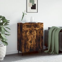 Berkfield Home Sideboard Smoked Oak 69.5x34x90 cm Engineered Wood in Brown - thumbnail 1