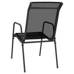 Berkfield Home Garden Chairs 2 pcs Steel & Textilene Black - thumbnail 6