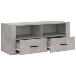Berkfield Home TV Cabinet Concrete Grey 100x35x40 cm Engineered Wood - Size: 100 x 35 x 40 cm - thumbnail 7