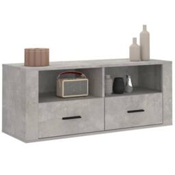 Berkfield Home TV Cabinet Concrete Grey 100x35x40 cm Engineered Wood - Size: 100 x 35 x 40 cm - thumbnail 4