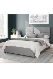 Aspire Caine Upholstered Ottoman Storage Bed, Eire Linen Fabric in Grey - Size: King - thumbnail 1