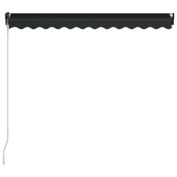 Berkfield Home Manual Retractable Awning with LED 300x250 cm Anthracite in Black - thumbnail 5