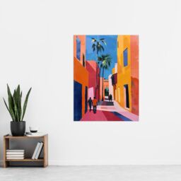 "Artery8 Vibrant Casablanca Street African Architecture Wall Art Print - Size: W18"" x H24""" - thumbnail 4