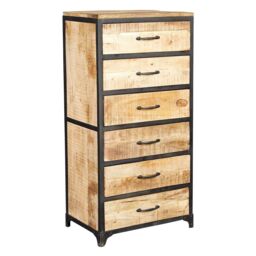 IH Design Franciscan Upcycled Industrial Vintage Mintis Tall Chest of Drawers in Brown - thumbnail 6