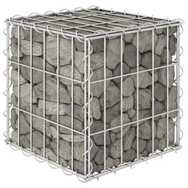Berkfield Home Cube Gabion Raised Bed Steel Wire 30x30x30 cm in Silver - Size: 30 x 30 x 30 cm - image 1