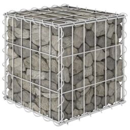 Berkfield Home Cube Gabion Raised Bed Steel Wire 30x30x30 cm in Silver - Size: 30 x 30 x 30 cm