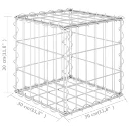 Berkfield Home Cube Gabion Raised Bed Steel Wire 30x30x30 cm in Silver - Size: 30 x 30 x 30 cm - thumbnail 5