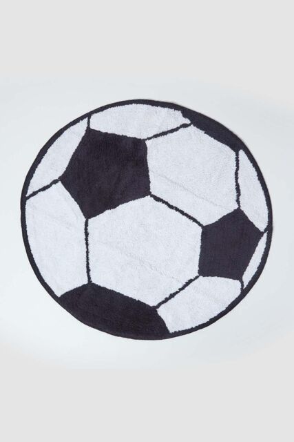 Homescapes Cotton Tufted Football Children Rug in White - Size: 120 cm diameter - image 1