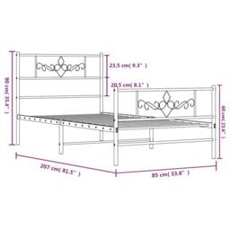 Berkfield Home Metal Bed Frame with Headboard & Footboard Black 80x200 cm - thumbnail 9
