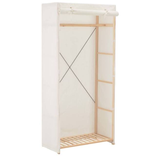 Berkfield Home Wardrobe White 79x40x170 cm Fabric - Size: 79 x 40 x 170 cm - image 1