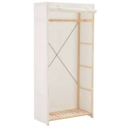 Berkfield Home Wardrobe White 79x40x170 cm Fabric - Size: 79 x 40 x 170 cm - thumbnail 1