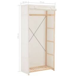 Berkfield Home Wardrobe White 79x40x170 cm Fabric - Size: 79 x 40 x 170 cm - thumbnail 6
