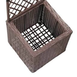 Berkfield Home Trellis Raised Bed with 1 Pot 30x30x107 cm Poly Rattan Brown - Size: 30 x 30 x 107 cm - thumbnail 6