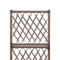 Berkfield Home Trellis Raised Bed with 1 Pot 30x30x107 cm Poly Rattan Brown - Size: 30 x 30 x 107 cm - thumbnail 5