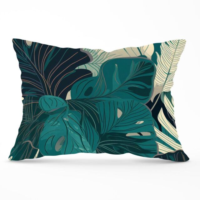 Warren Reed - Designer Tropical Green Leaves Cushions - Size: 60 cm x 60 cm - image 1