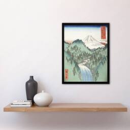 Artery8 The Mountains Of Izu Province Japanese Framed Wall Art Print Hiroshige in Green - Size: A4 - thumbnail 4