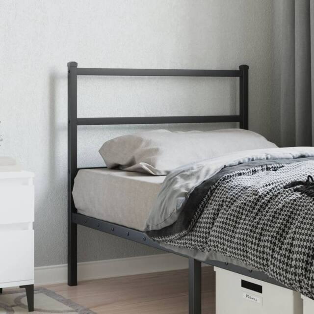 Berkfield Home Metal Headboard Black 90 cm - image 1