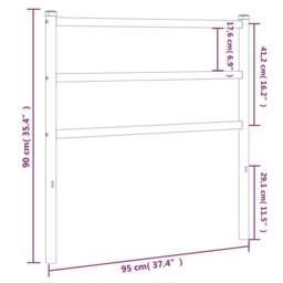 Berkfield Home Metal Headboard Black 90 cm - thumbnail 5