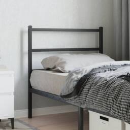 Berkfield Home Metal Headboard Black 90 cm - thumbnail 1