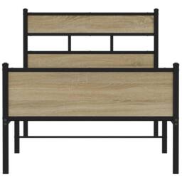 Berkfield Home Bed Frame without Mattress Sonoma Oak 90x200 cm Engineered Wood in Brown - thumbnail 4