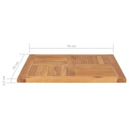Berkfield Home Table Top Solid Teak Wood 70x70x2.5 cm in Brown - thumbnail 6