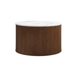 Birlea Kagu Coffee Table Fluted Ribbed Walnut & Marble effect in Brown - Size: 1 Pack - thumbnail 6