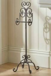 Dibor Vintage Style Cast Iron Toilet Roll Holder Ornate Scrolled Antique Brown Freestanding Toilet Paper Dispenser Tissue Stand - thumbnail 2