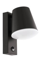 Eglo Caldiero Metal IP44 Outdoor Wall Light With Sensor in Dark Grey - thumbnail 1