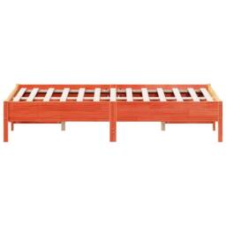 Berkfield Home Beautiful Bed Frame without Mattress Wax Brown 135x190 cm Double - thumbnail 5