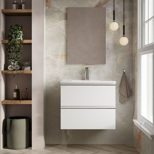 Banyetti Vatilla 700mm Wall Hung Vanity Unit with Athena Basin - Gloss White - image 1