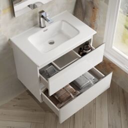 Banyetti Vatilla 700mm Wall Hung Vanity Unit with Athena Basin - Gloss White - thumbnail 4