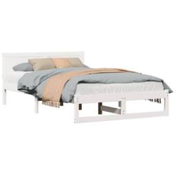Berkfield Home Bed Frame White Wood 120 x 200 cm Durable Minimalist Bed Frame - thumbnail 3