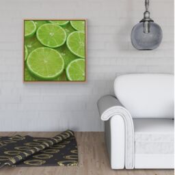 Warren Reed - Designer Fresh Limes Framed Canvas in Light Brown - Size: w40 inch x h40 inch - thumbnail 2