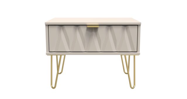Ready Assembled 2 U Dallas 1 Drawer Wide Side Table (Ready Assembled) in Taupe - image 1