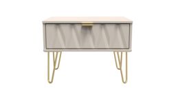 Ready Assembled 2 U Dallas 1 Drawer Wide Side Table (Ready Assembled) in Taupe - thumbnail 1