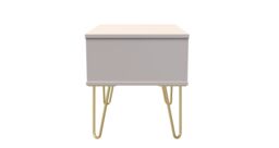 Ready Assembled 2 U Dallas 1 Drawer Wide Side Table (Ready Assembled) in Taupe - thumbnail 2