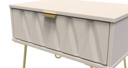 Ready Assembled 2 U Dallas 1 Drawer Wide Side Table (Ready Assembled) in Taupe - thumbnail 4