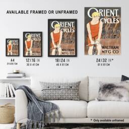 "Artery8 Vintage Bicycle Advert Cycles Vintage Wall Art Print Penfield in Orange - Size: W12"" x H16""" - thumbnail 3