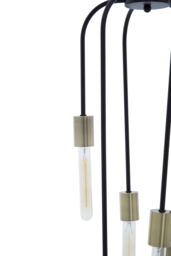 Orsina 6 Bulb Black Pendant Light, Hanging Light With Six Suspended Bulbs, Overhead Lighting For Modern Interiors - thumbnail 4