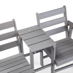VonHaus Waterproof HDPE Jack & Jill Garden Bench Seat in Grey - thumbnail 9