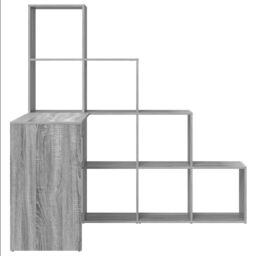 Berkfield Home Corner Desk with Shelf with Storage Grey sonoma 101.5 x 149.5 x 149.5 cm - thumbnail 5