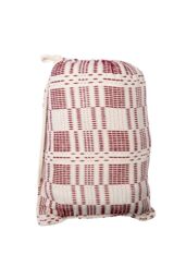 Amazonas Rio Family Hammock - Hand-Woven Brazilian Cotton, Veranda Hem in Burgundy - thumbnail 3