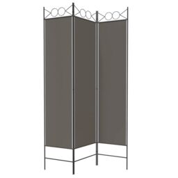 Berkfield Home 3-Panel Room Divider Anthracite 120x200 cm Fabric in Black - thumbnail 4