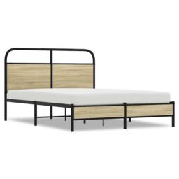 Berkfield Home Bed Frame without Mattress 120x190 cm Small Double Sonoma Oak Engineered Wood in Brown - thumbnail 2