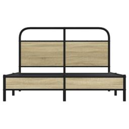 Berkfield Home Bed Frame without Mattress 120x190 cm Small Double Sonoma Oak Engineered Wood in Brown - thumbnail 5