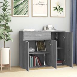 Berkfield Home Sideboard Grey Sonoma 88x30x70 cm Engineered Wood - Size: 88 x 30 x 70 cm - thumbnail 3