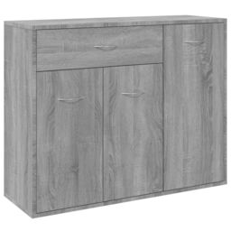Berkfield Home Sideboard Grey Sonoma 88x30x70 cm Engineered Wood - Size: 88 x 30 x 70 cm - thumbnail 2