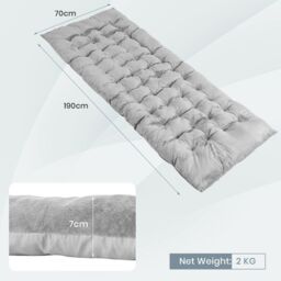 Costway Outdoor Camping Cot Pads Crystal Velvet Sleeping Pads Mattress Lounge Chair Cushion in Grey - thumbnail 2