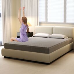 Gymax King Size Mattress Pad Velvet Mattress Topper With Deep Pocket in Grey - thumbnail 3