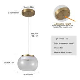 Garwarm Cleckler 1 - Light LED Glass Pendant Light - thumbnail 5